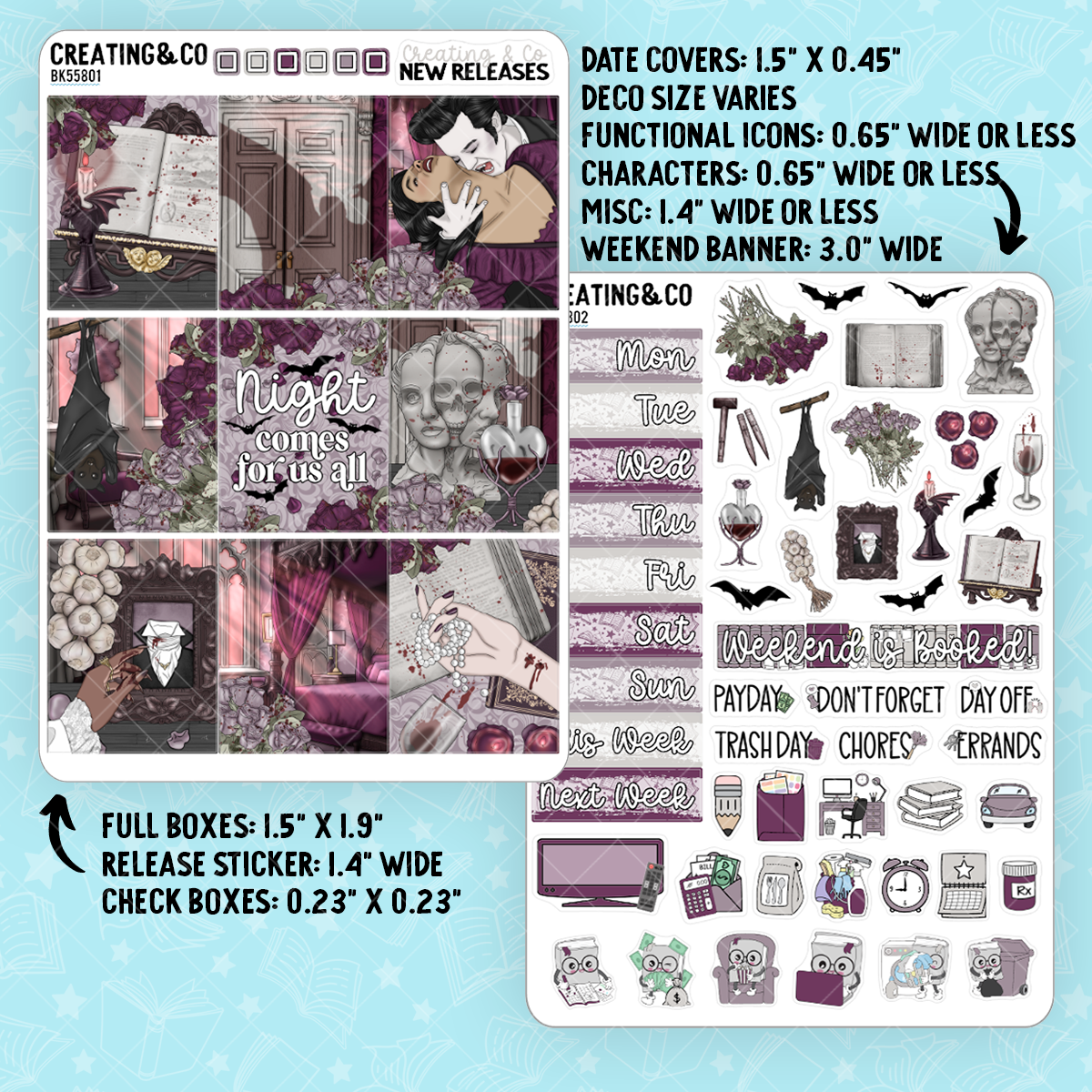 Vampiric Legacy Vertical Weekly Planner Kit  - BK558