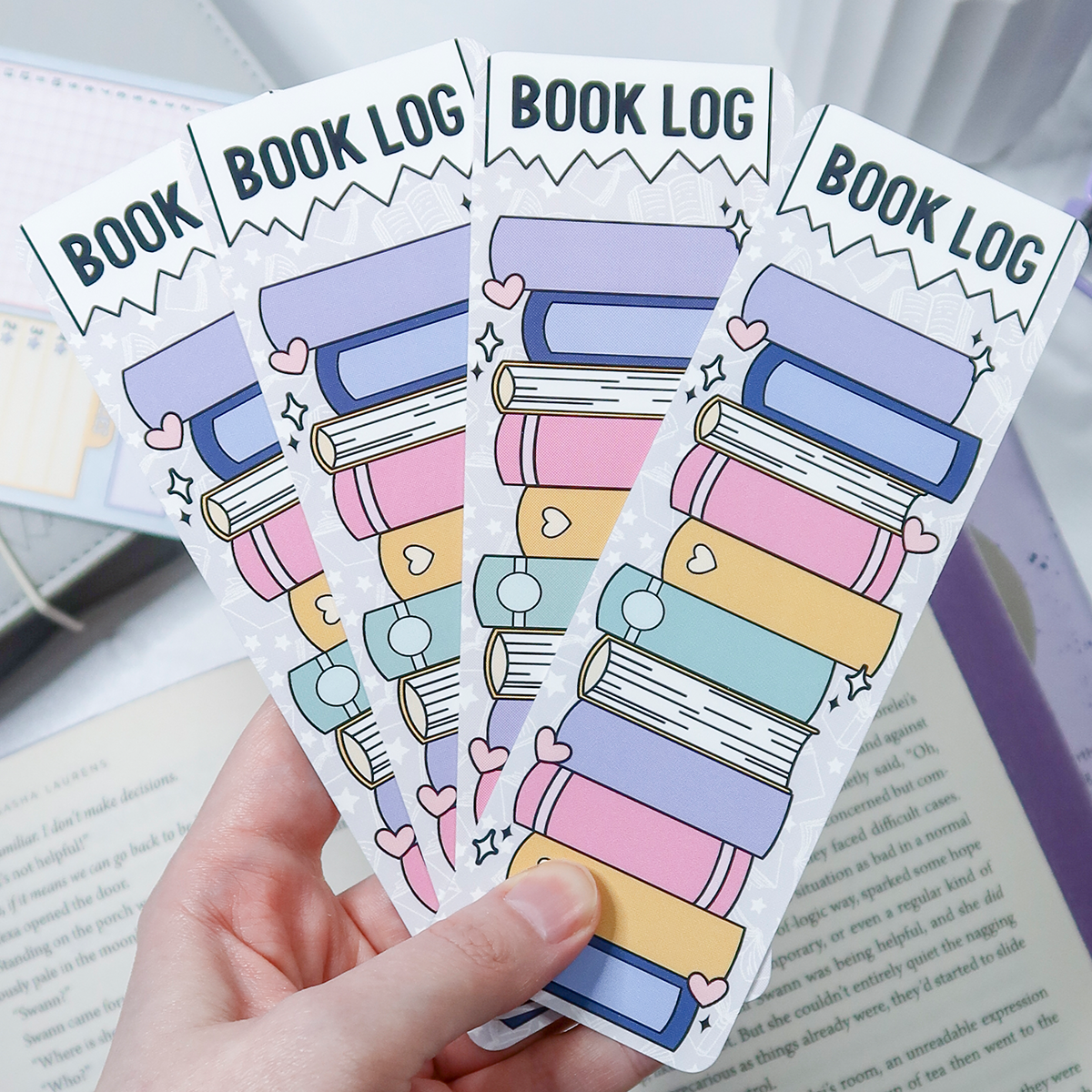 Book Log Bookstack 4 Bookmark Set - BLBMS