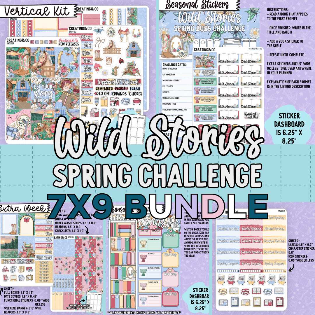 Wild Stories 2025 Spring Reading Challenge 7x9 Sticker Essential Bundle