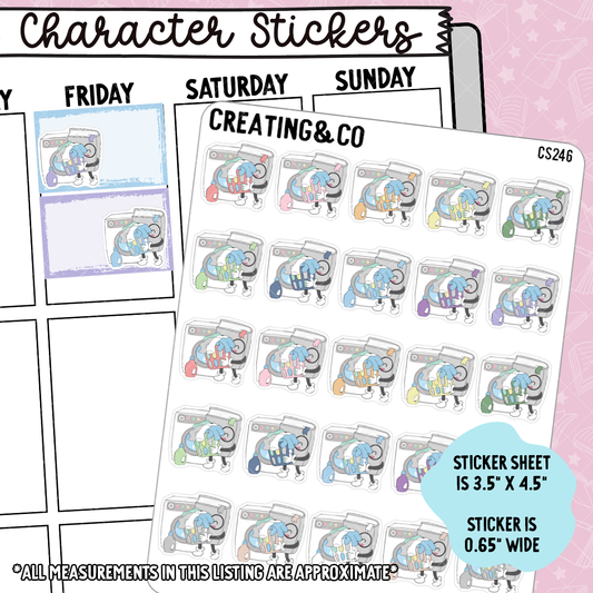 Laundry Booksy Character Functional Planner Stickers - CS246