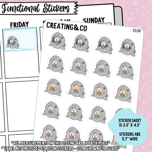 Anxiety Bonnie Bones Character Functional Planner Stickers - CS316