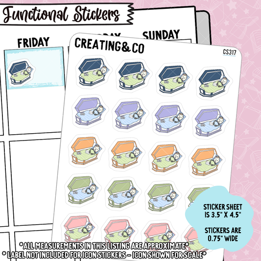 Sleep In Bonnie Bones Character Functional Planner Stickers, Nap Time, Sleeping - CS317