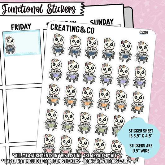 Reading Bonnie Bones Character Functional Planner Stickers - CS319