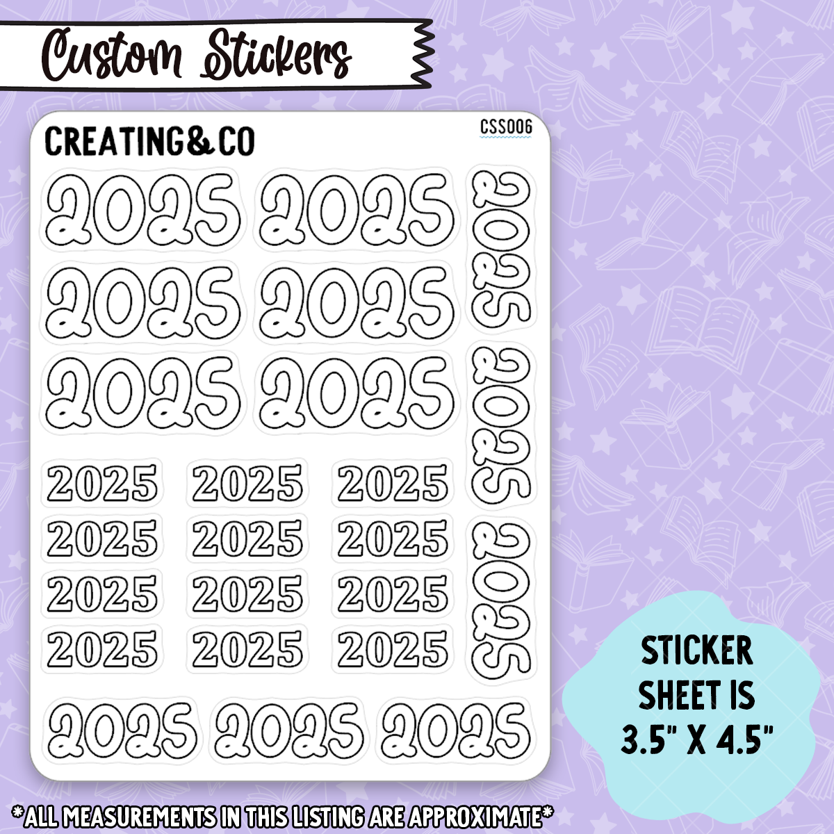 2025 Font Stickers *Custom Listing*  - CSS006