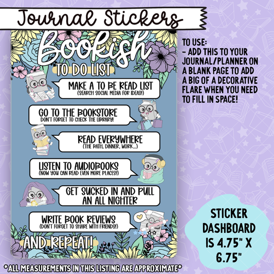 Bookish To Do List Decorative Dashboard - DD009