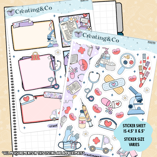 Medical Life Decorative Journal Sticker Sheet Set - DS037
