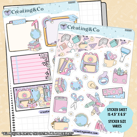 Back to School / Teacher Life / STEM Decorative Journal Sticker Sheet Set - DS038