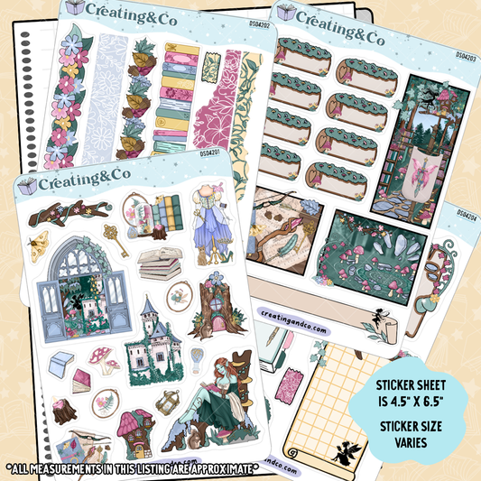 Fae & Folklore Journal Layout 4 Page Sticker Sheet Set - DS042
