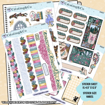 Fae & Folklore Journal Layout 4 Page Sticker Sheet Set - DS042