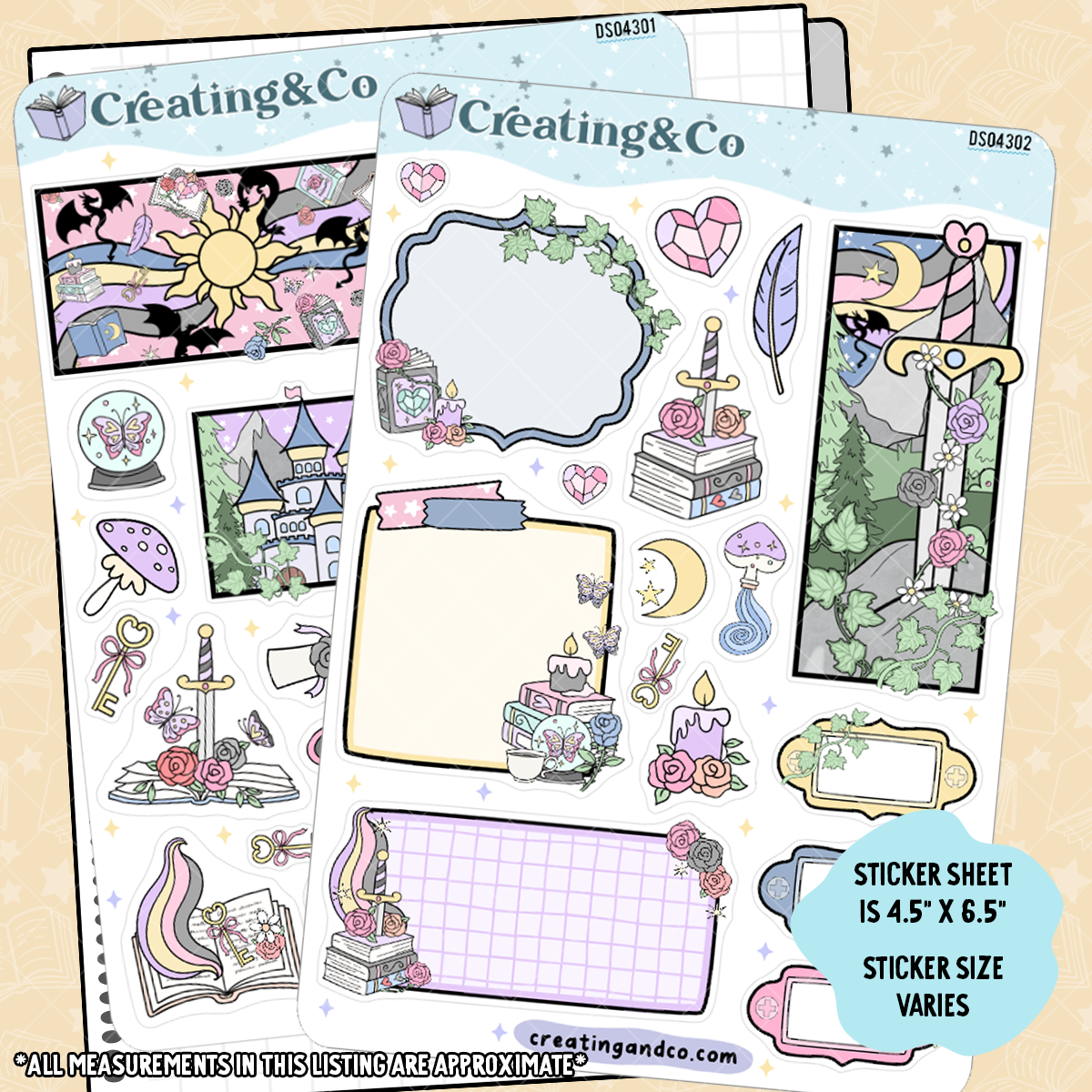 Romantasy Reads Decorative Journal Sticker Sheet Set - DS043