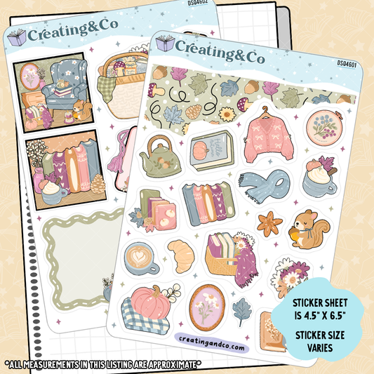 Autumn Adventure Decorative Journal Sticker Sheet Set - DS046