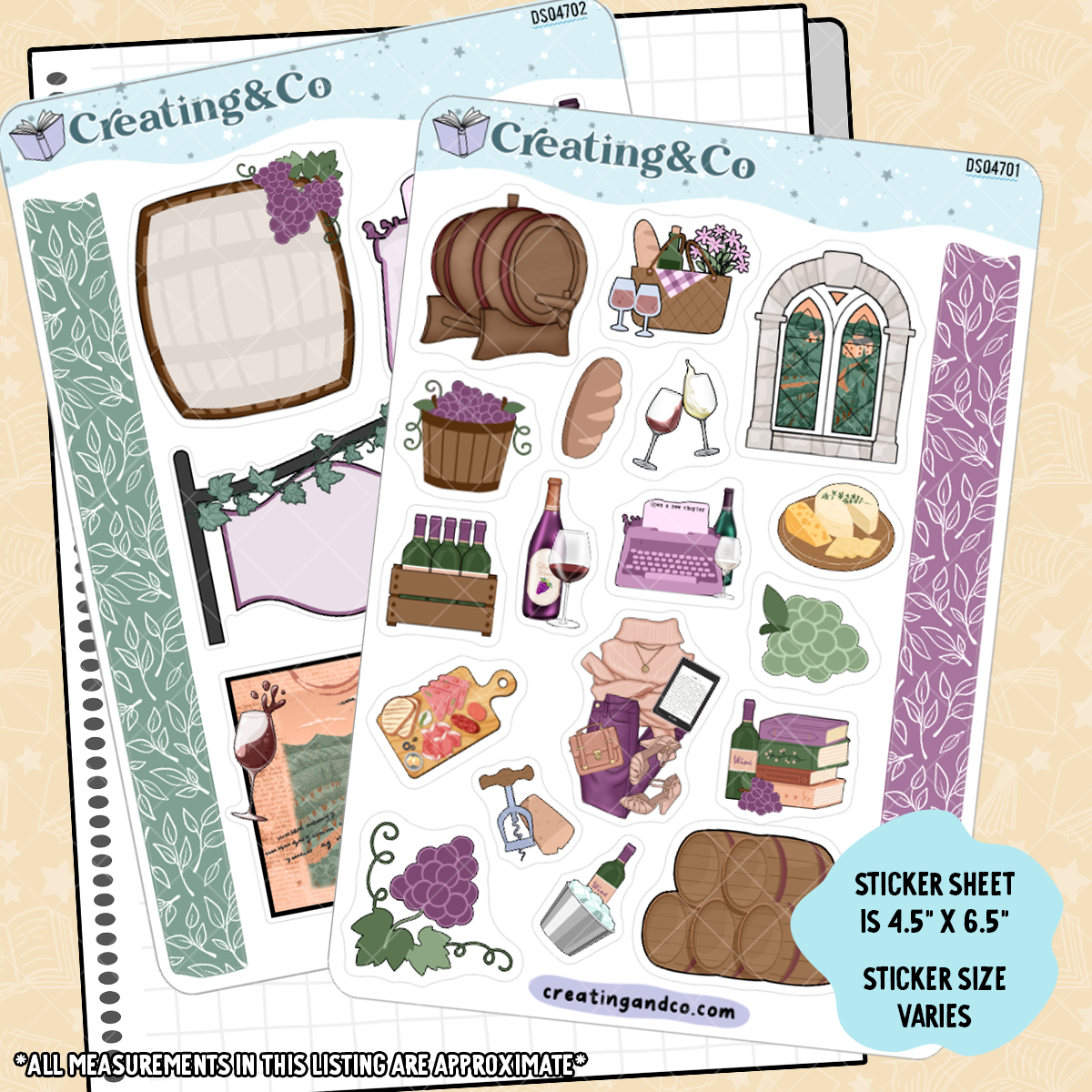 The Story Cellar Vineyard Decorative Journal Sticker Sheet Set - DS047