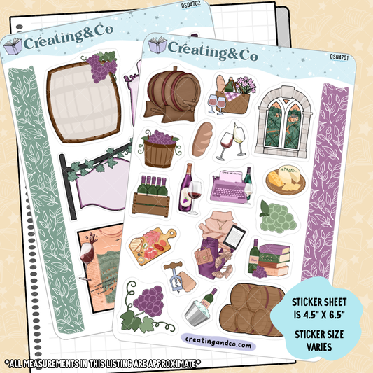 The Story Cellar Vineyard Decorative Journal Sticker Sheet Set - DS047
