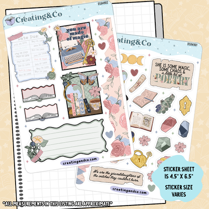 Light Witchy Academic Decorative Journal Sticker Sheet Set - DS049