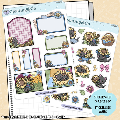 Sunflower Cottage Hobonichi Cousin Sticker Kit + Monthly Reads Bundle