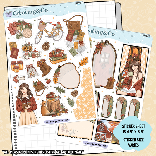 Autumn Stories Decorative Journal Sticker Sheet Set - DS053-56
