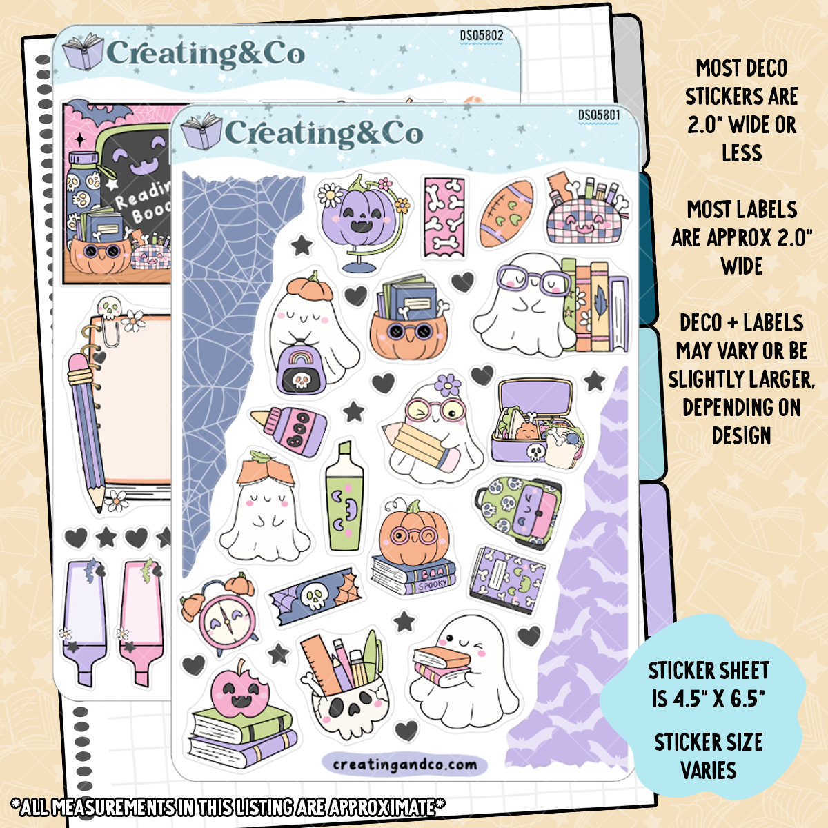 Spooky Back to School Decorative Journal Sticker Sheet Set - DS058