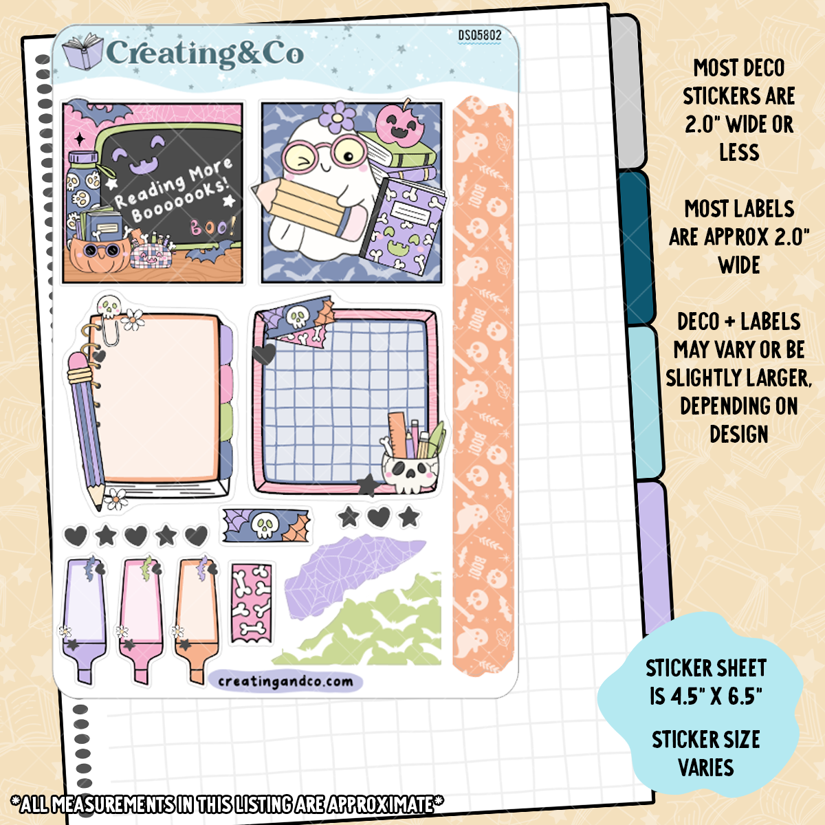 Spooky Back to School Decorative Journal Sticker Sheet Set - DS058