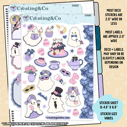 Ghost Gala Decorative Journal Sticker Sheet Set - DS059