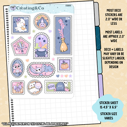 Pastel Halloween Journal Sticker Sheet Set - DS061