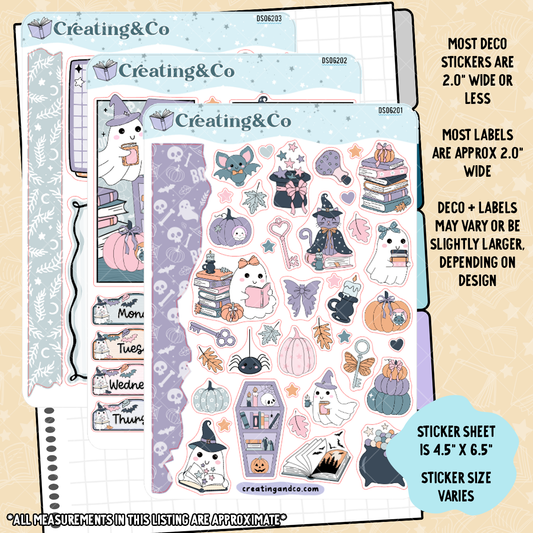 Ghost Library Decorative Journal Sticker Sheet Set - DS062