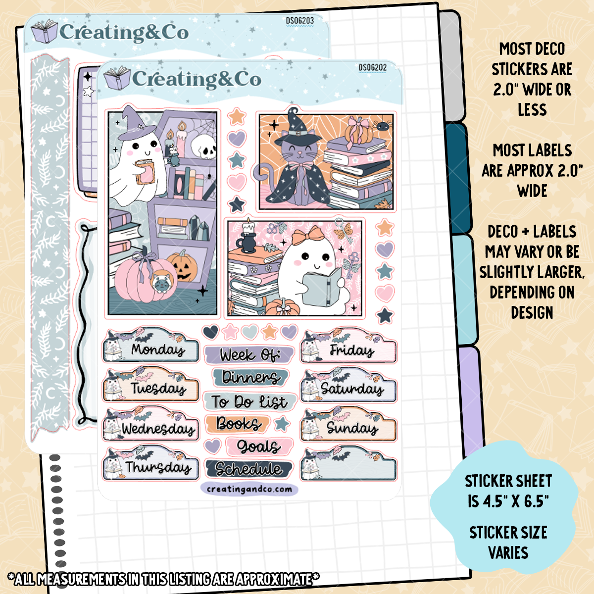 Ghost Library Decorative Journal Sticker Sheet Set - DS062