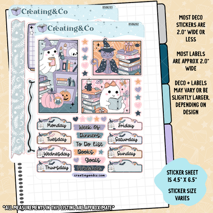 Ghost Library Decorative Journal Sticker Sheet Set - DS062