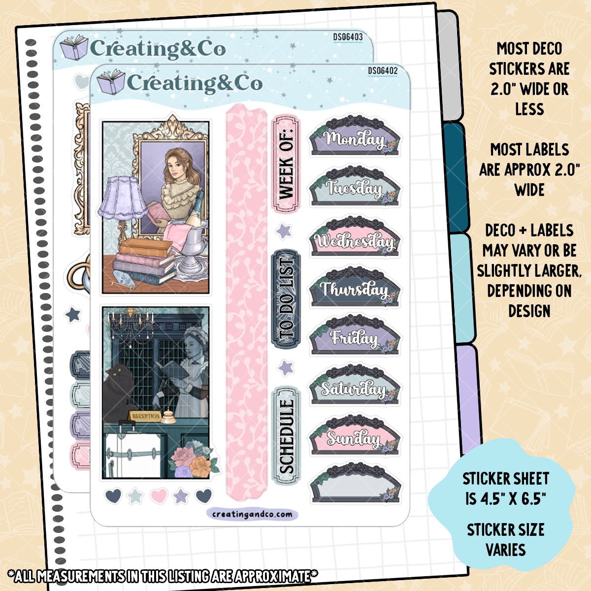 Spectral Suites Hobonichi Cousin Sticker Kit + Reading Challenge Bundle