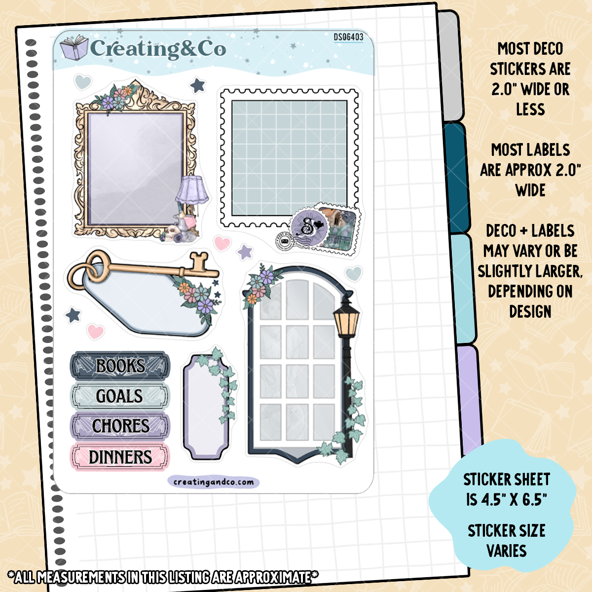 Spectral Suites Hobonichi Cousin Sticker Kit + Reading Challenge Bundle