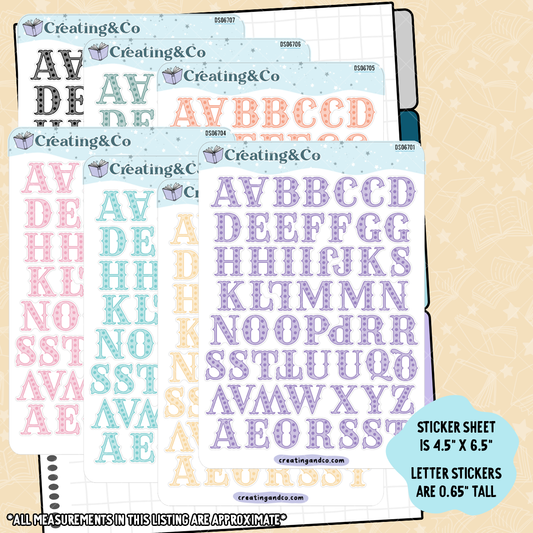 Marquee Letters Alphabet Journal Sticker Sheet Set - DS067