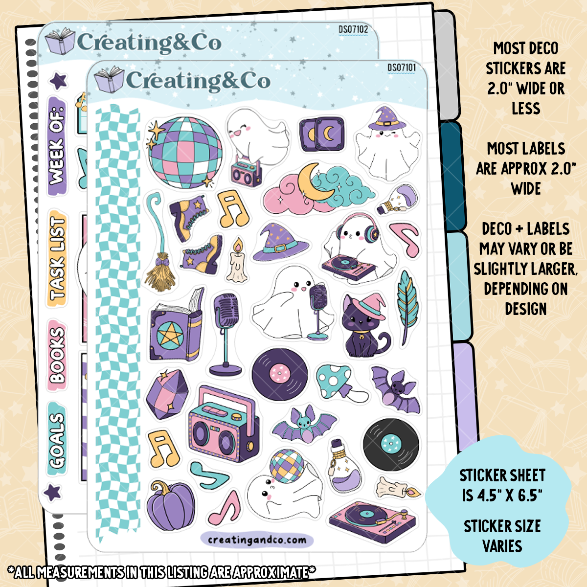 Boogie Nights Ghost Party Decorative Journal Sticker Sheet Set - DS071