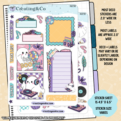 Boogie Nights Ghost Party Decorative Journal Sticker Sheet Set - DS071