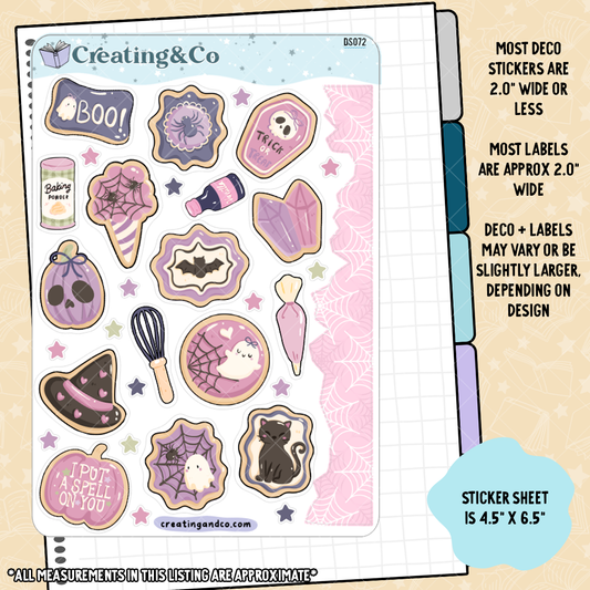 Halloween Cookies Decorative Journal Sticker Sheet - DS072