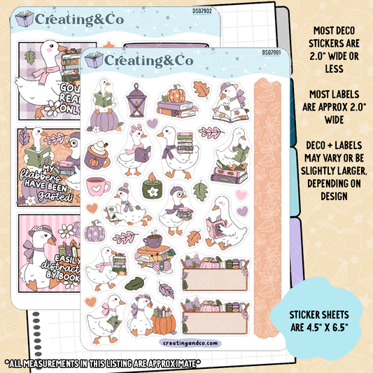 Fall Goose Decorative Journal Sticker Sheet Set - DS079