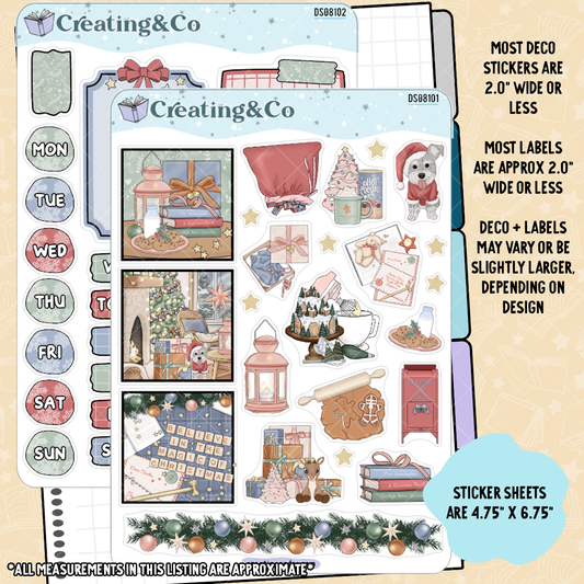 Cozy Christmas Decorative Journal Sticker Sheet Set - DS081