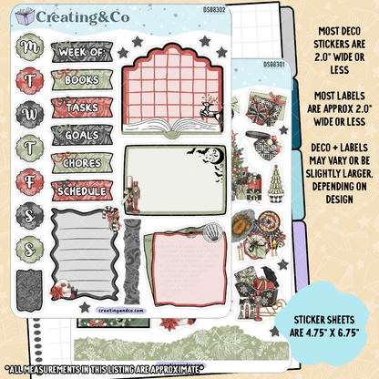 Holiday Spirit Decorative Journal Sticker Sheet Set - DS083