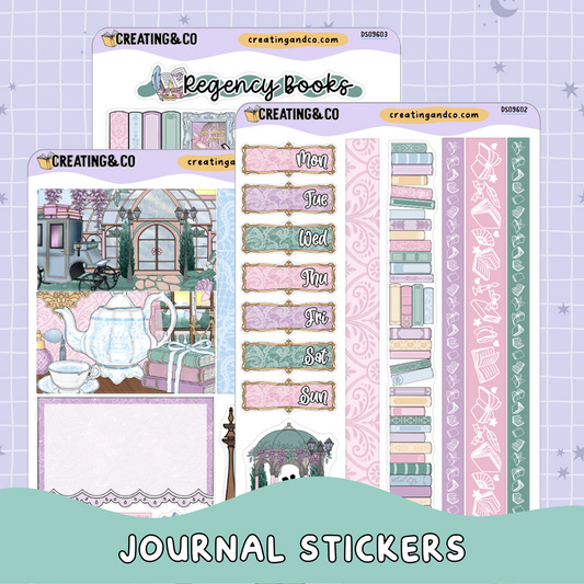 Scandals of the Heart Regency Decorative Journal Sticker Sheet Set - DS096