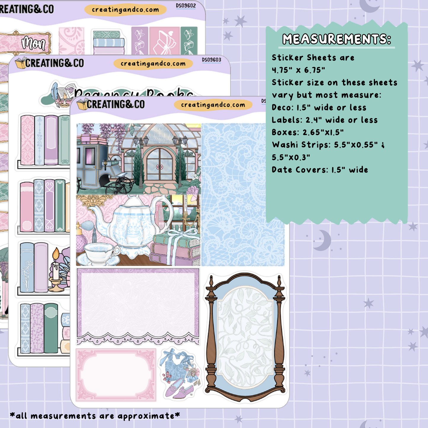 Scandals of the Heart Regency Decorative Journal Sticker Sheet Set - DS096