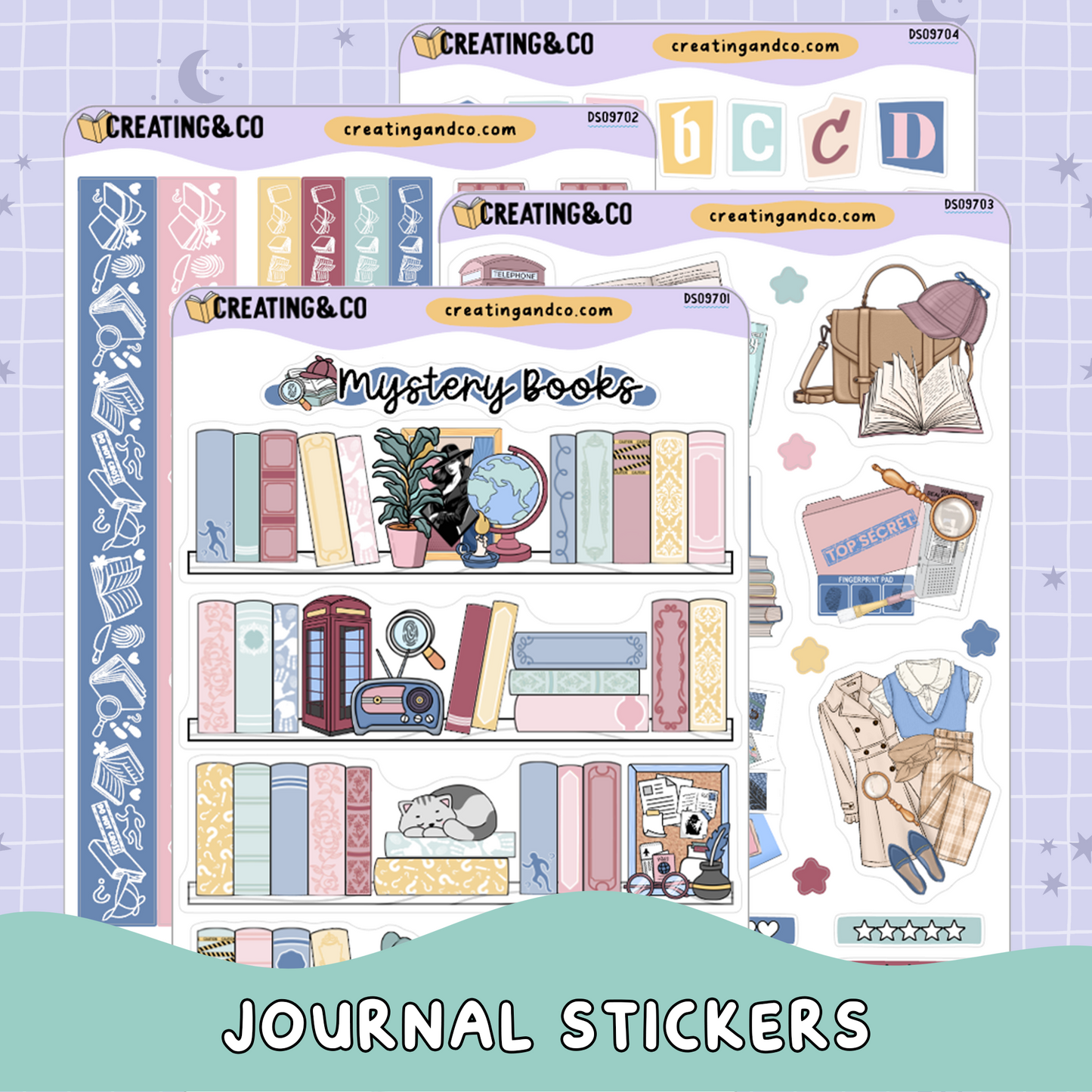 Marginal Clues Mystery Decorative Journal Sticker Sheet Set - DS097