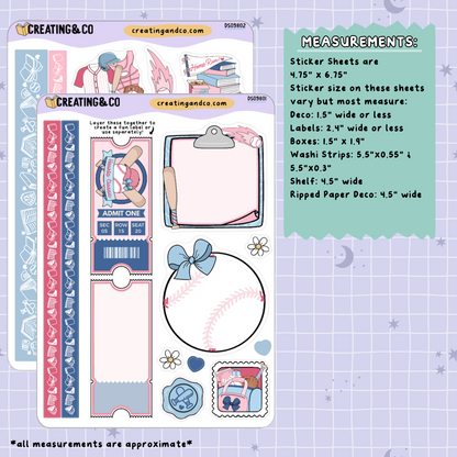 Baseball Romance Hearts Classic Journal + Challenge Bundle