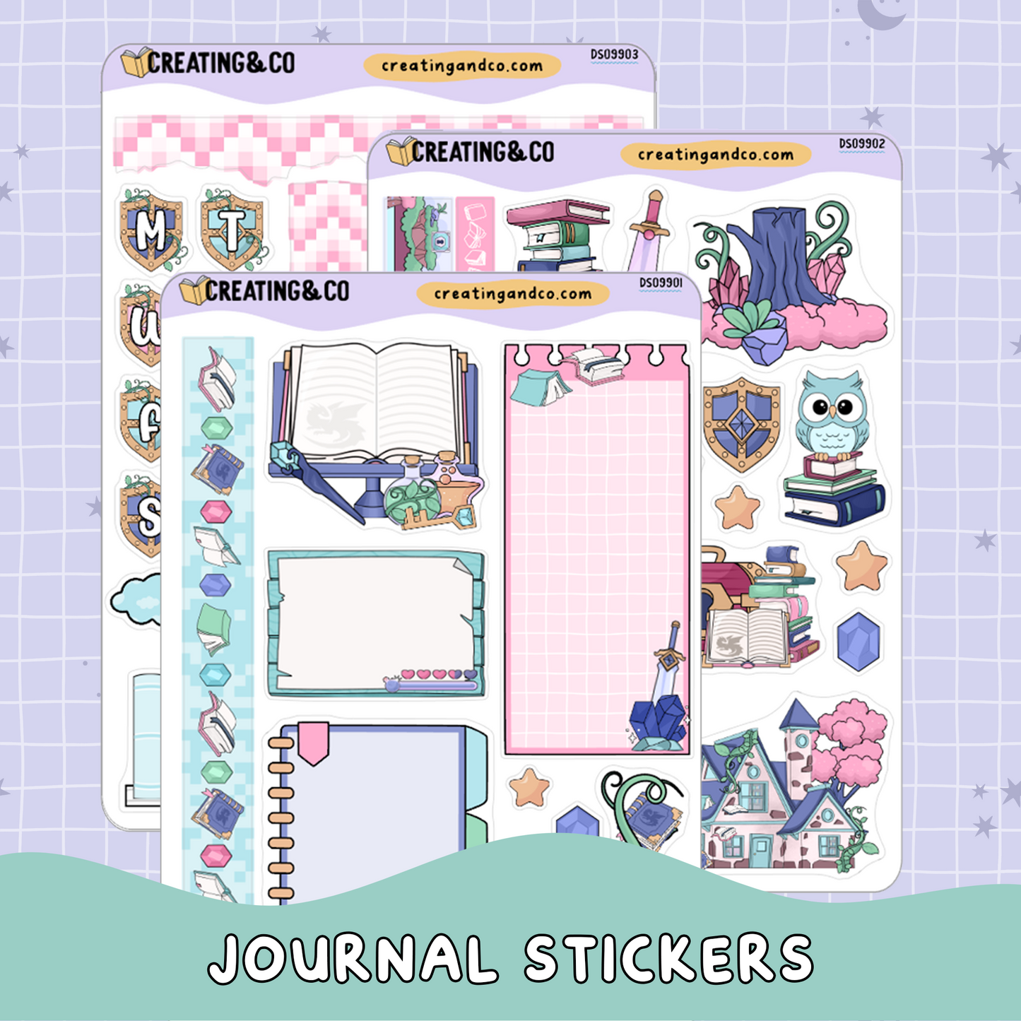 Retro Bookish Adventure Game Archive Adventures Decorative Journal Sticker Sheet Set - DS099