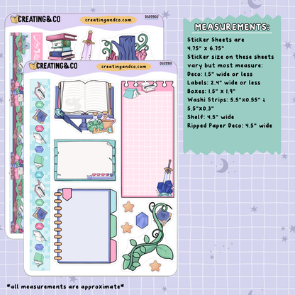 Retro Bookish Adventure Game Archive Adventures Decorative Journal Sticker Sheet Set - DS099