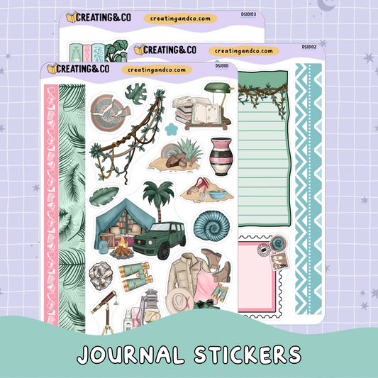 Discovering Adventure Archaeology Decorative Journal Sticker Sheet Set - DS101