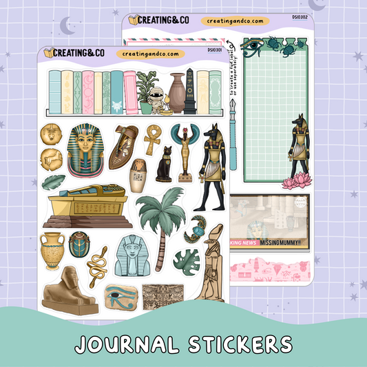 Ancient Egyptian Archaeology Decorative Journal Sticker Sheet Set - DS103