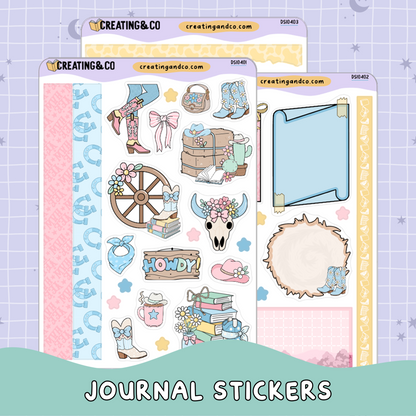Cowgirl Decorative Journal Sticker Sheet Set - DS104