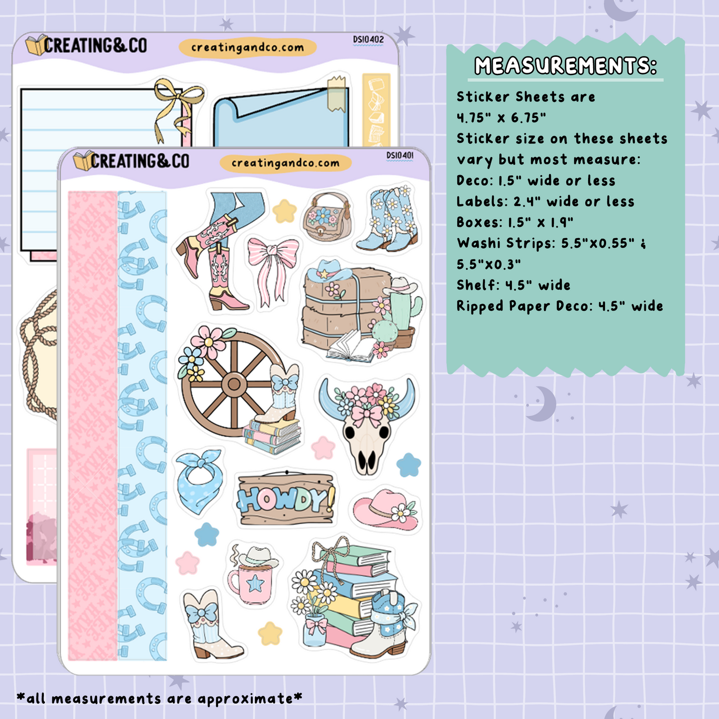 Cowgirl Decorative Journal Sticker Sheet Set - DS104
