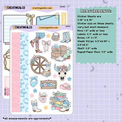 Cowgirl Decorative Journal Sticker Sheet Set - DS104