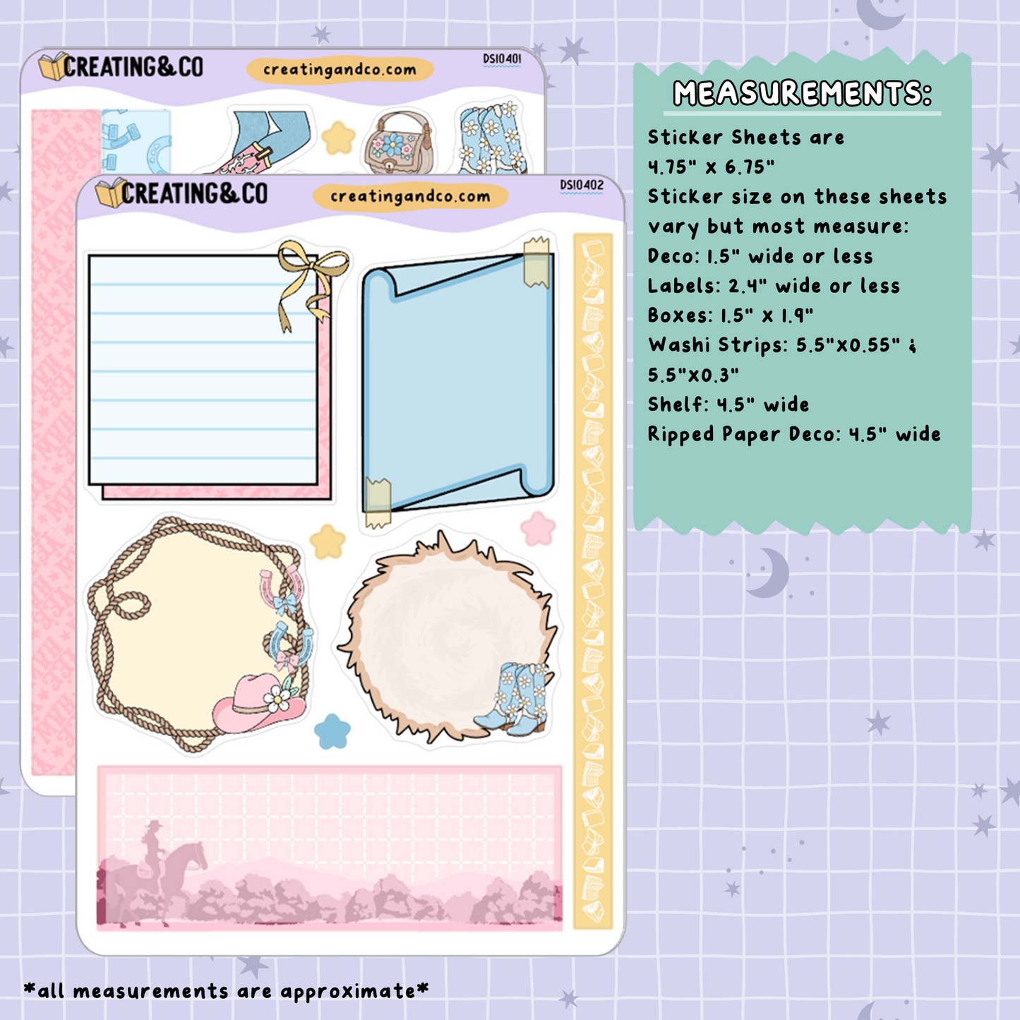 Cowgirl Decorative Journal Sticker Sheet Set - DS104