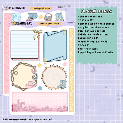 Cowgirl Decorative Journal Sticker Sheet Set - DS104