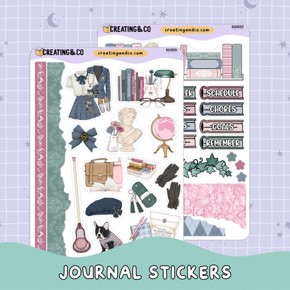 Curious Academia Decorative Journal Sticker Sheet Set - DS105